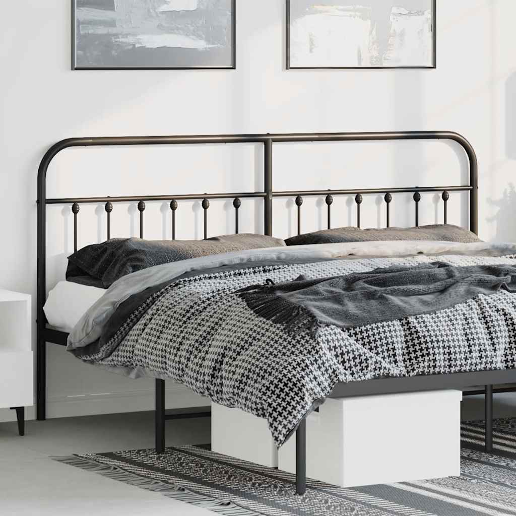 Testiera In Metallo Nero 193 cm