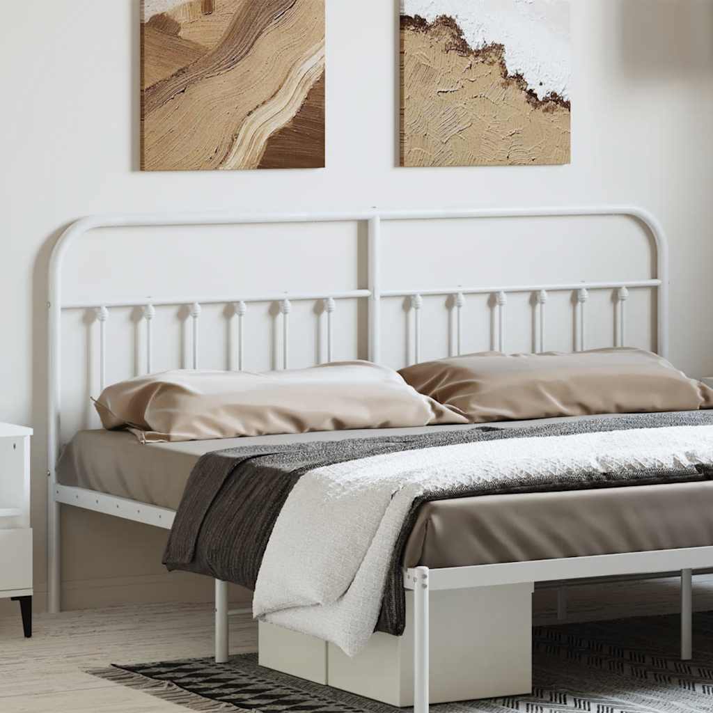 Testiera In Metallo Bianco 193 cm