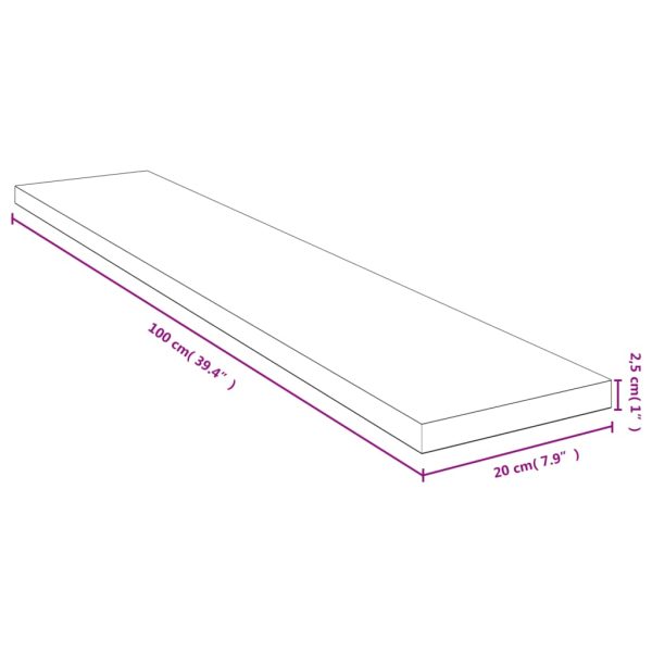 Scaffale A Parete 100x20x2,5 Cm In Bambù - Image 4