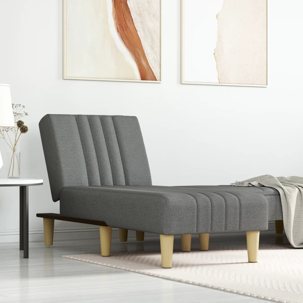 Chaise Longue In Tessuto Grigio Scuro