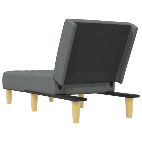 Chaise Longue In Tessuto Grigio Scuro - Image 5