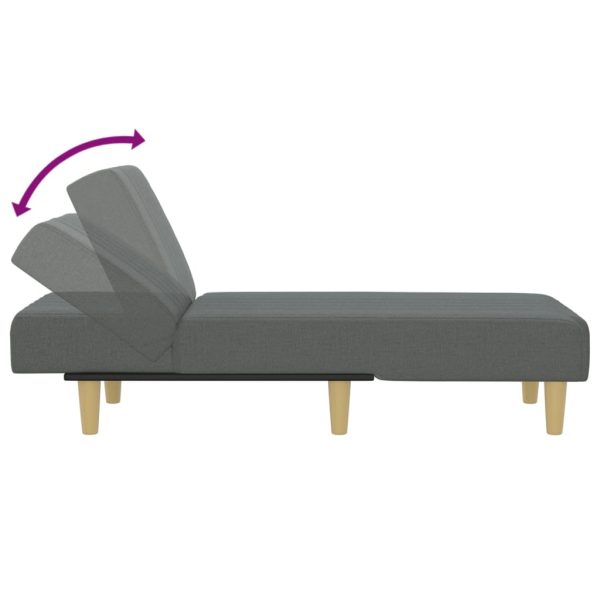 Chaise Longue In Tessuto Grigio Scuro - Image 6