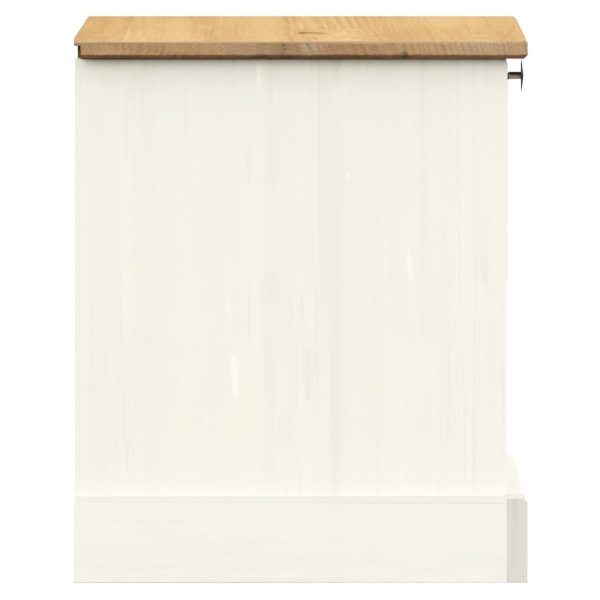 Comodino Vigo Bianco 42x35x42 Cm In Legno Massello Di Pino - Image 6