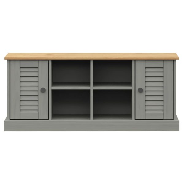 Panca Porta Scarpe Grigia Vigo 106x35x45 Cm Legno Massello Pino - Image 4