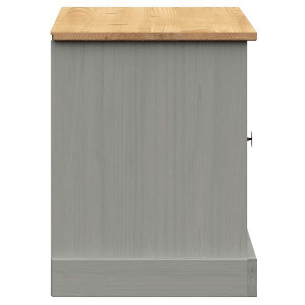 Panca Porta Scarpe Grigia Vigo 106x35x45 Cm Legno Massello Pino - Image 6