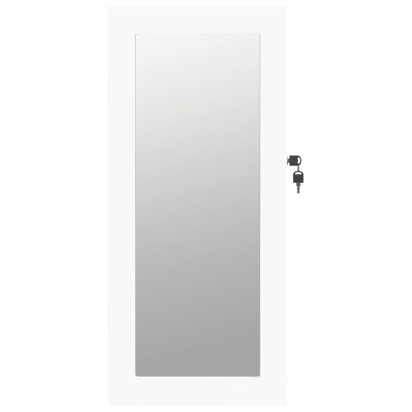 Armadio Portagioie Con Specchio A Muro Bianco 30x8,5x67 cm - Image 4