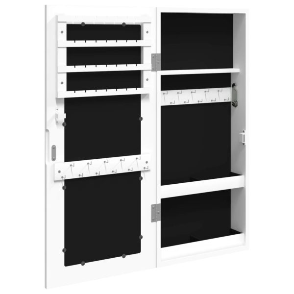 Armadio Portagioie Con Specchio A Muro Bianco 30x8,5x67 cm - Image 5