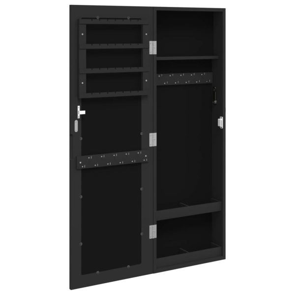 Armadio Portagioie Con Specchio A Muro Nero 30x8,5x90 cm - Image 5