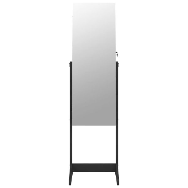 Armadio Portagioie Specchio Autoportante Nero 42x38x152 cm - Image 4