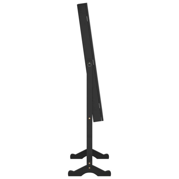 Armadio Portagioie Specchio Autoportante Nero 42x38x152 cm - Image 5