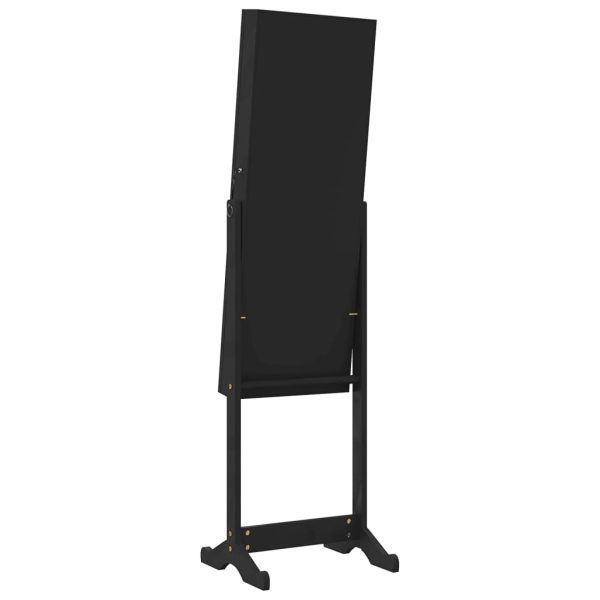 Armadio Portagioie Specchio Autoportante Nero 42x38x152 cm - Image 6