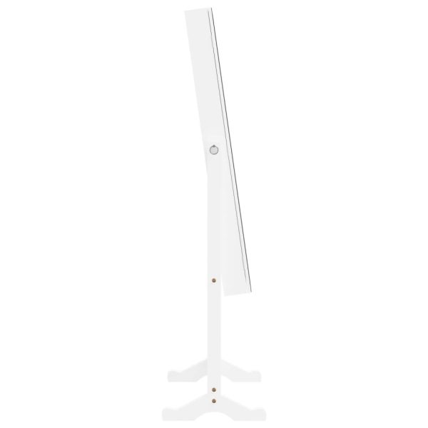 Armadietto Portagioie A Specchio Luci A Led Autoportante Bianco - Image 6