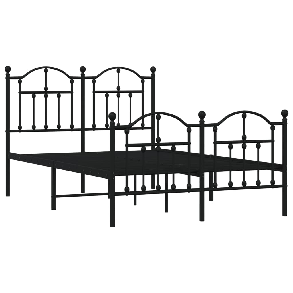 Giroletto Con Testiera E Pediera Metallo Nero 120x190 cm - Image 3