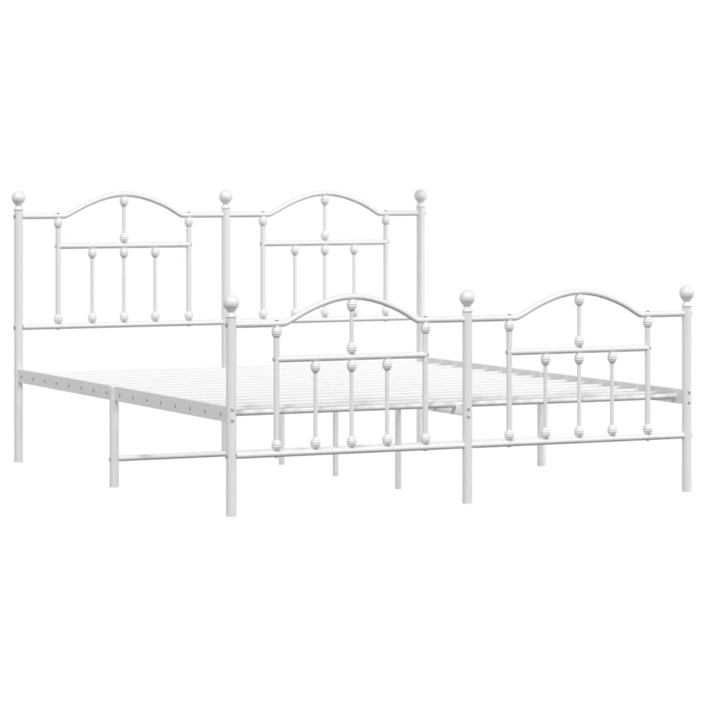 Giroletto Con Testiera E Pediera Metallo Bianco 160x200 cm - Image 3
