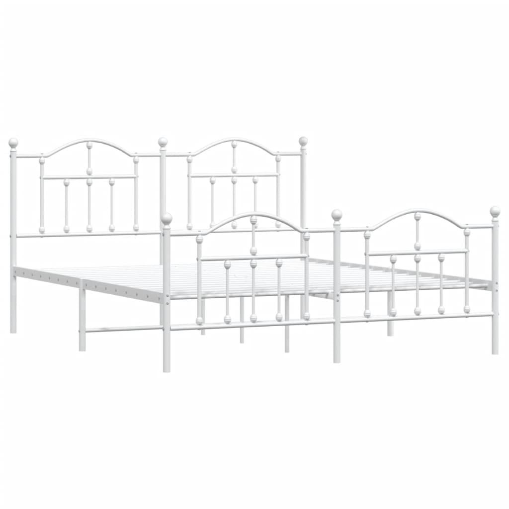 Giroletto Con Testiera E Pediera Metallo Bianco 180x200 cm - Image 3