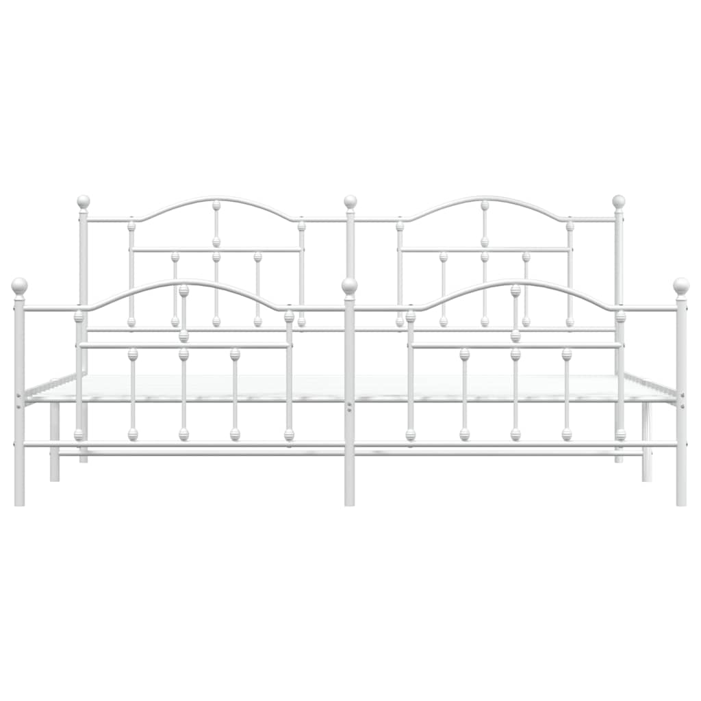 Giroletto Con Testiera E Pediera Metallo Bianco 193x203 cm - Image 6