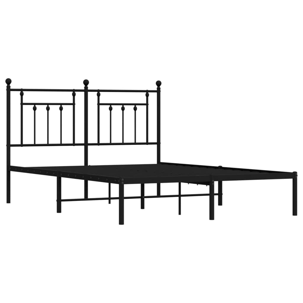 Giroletto Con Testiera In Metallo Nero 140x190 cm - Image 3