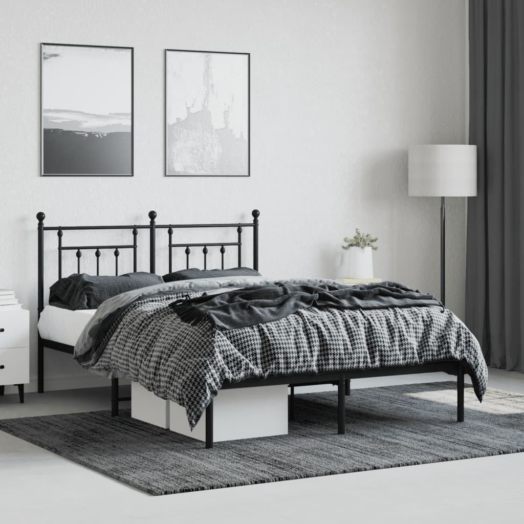 Giroletto Con Testiera In Metallo Nero 140x190 cm - Image 4