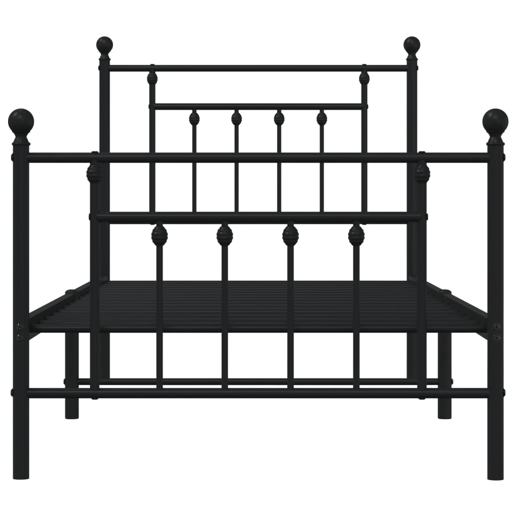 Giroletto Con Testiera E Pediera Metallo Nero 90x190 cm - Image 6