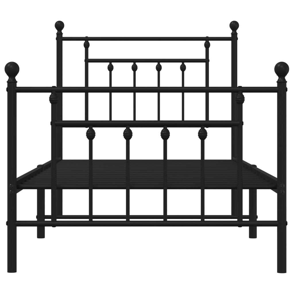 Giroletto Con Testiera E Pediera Metallo Nero 90x200 cm - Image 6