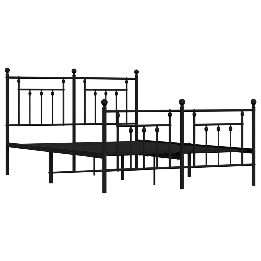 Giroletto Con Testiera E Pediera Metallo Nero 140x190 cm - Image 3