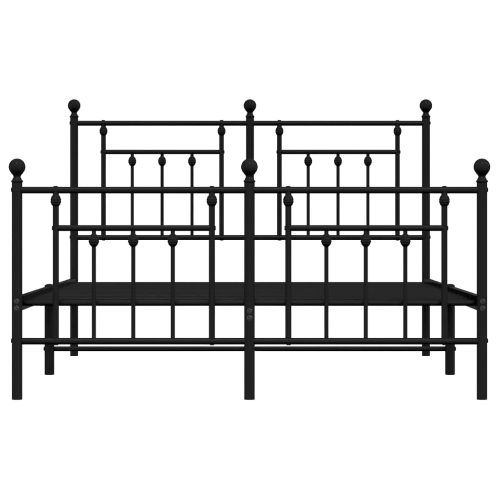 Giroletto Con Testiera E Pediera Metallo Nero 140x200 cm - Image 6