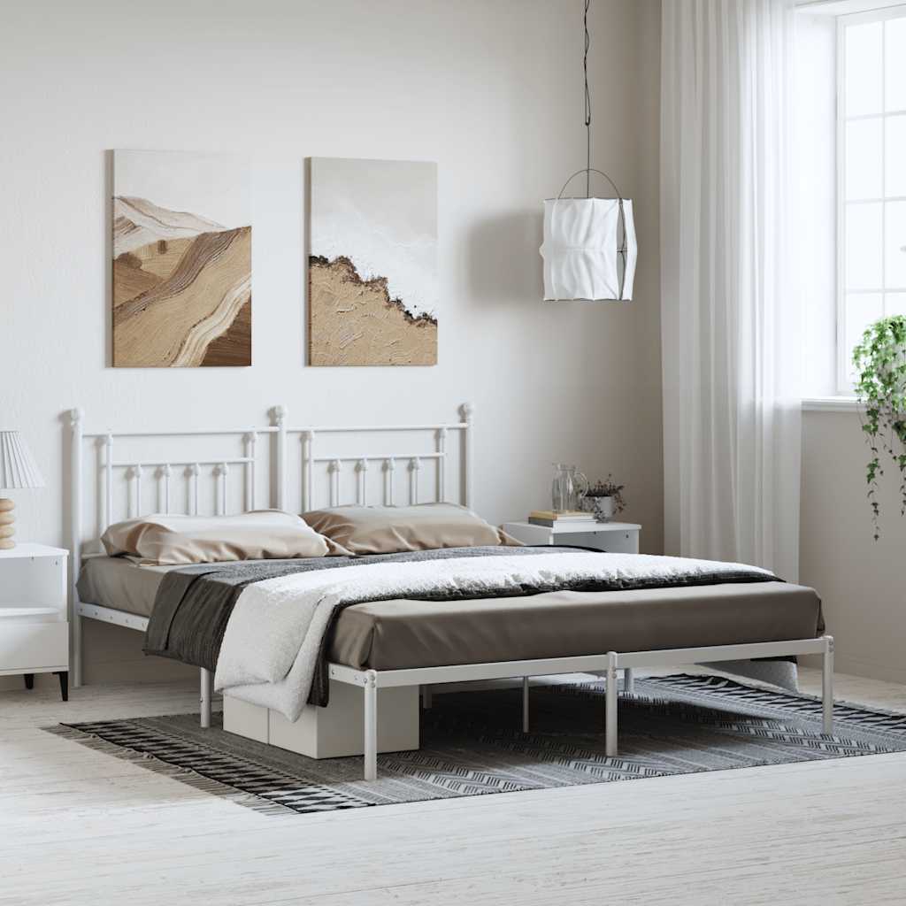 Giroletto Con Testiera Metallo Bianco 183x213 cm