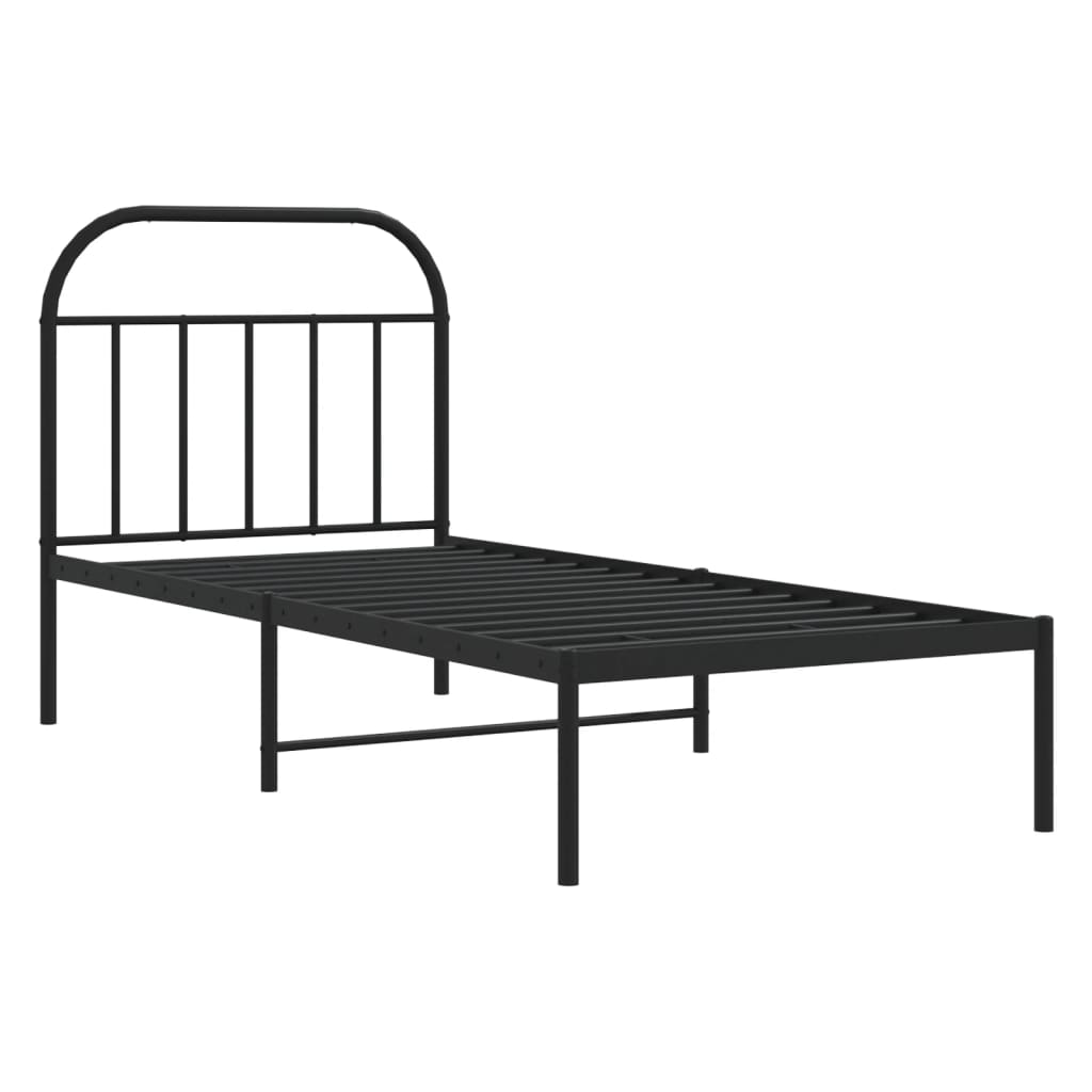 Giroletto Con Testiera In Metallo Nero 90x200 cm - Image 3
