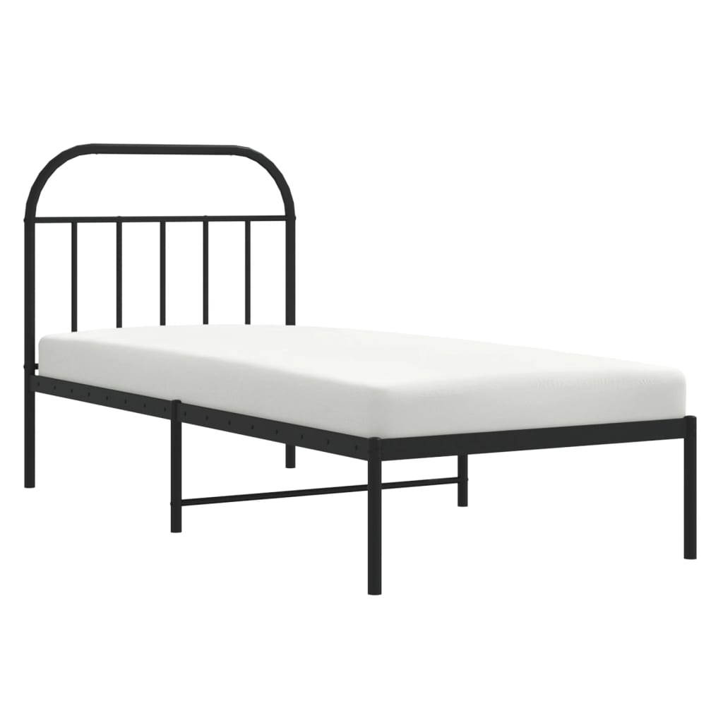 Giroletto Con Testiera In Metallo Nero 90x200 cm - Image 5