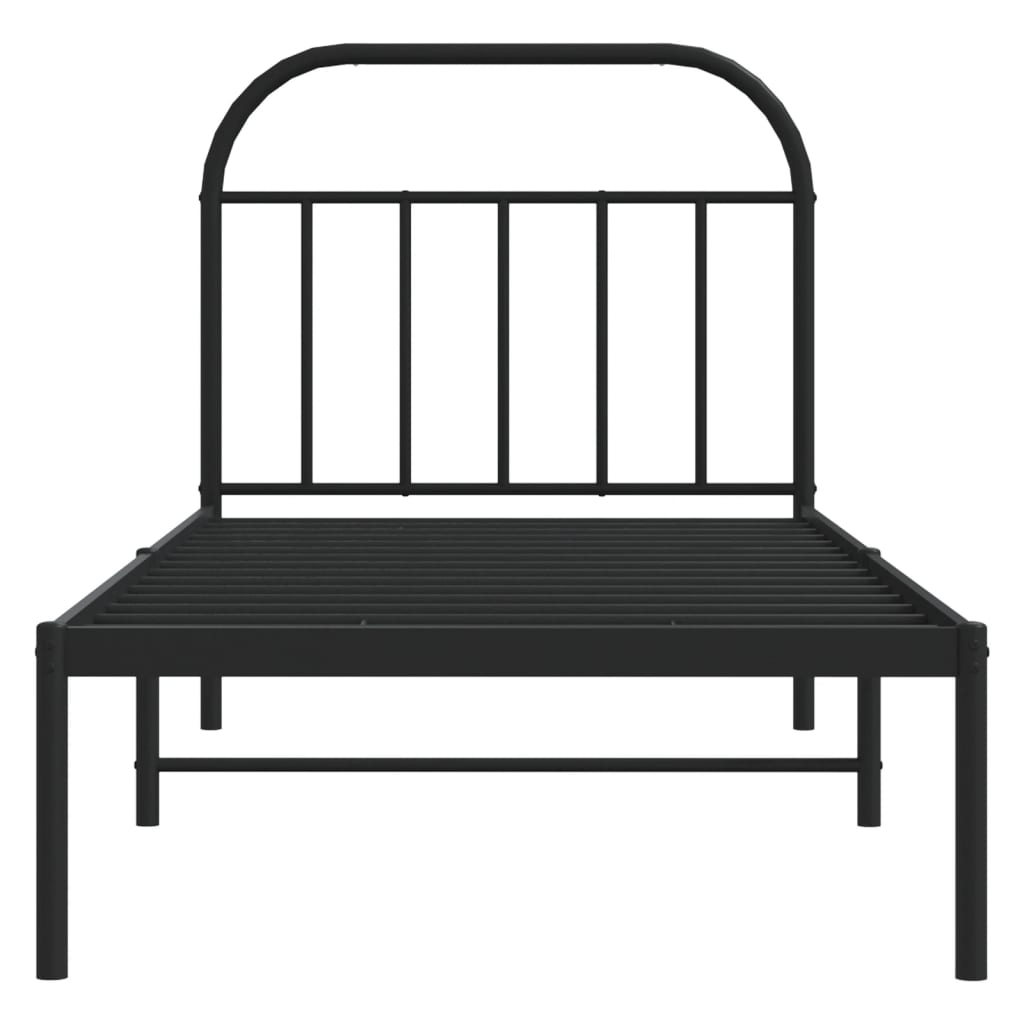 Giroletto Con Testiera In Metallo Nero 90x200 cm - Image 6