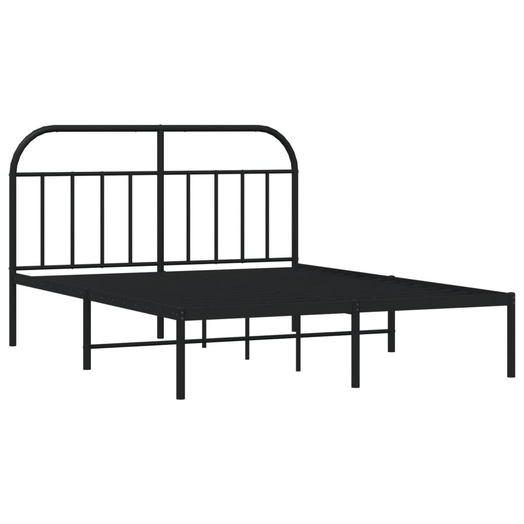 Giroletto Con Testiera In Metallo Nero 140x190 cm - Image 3