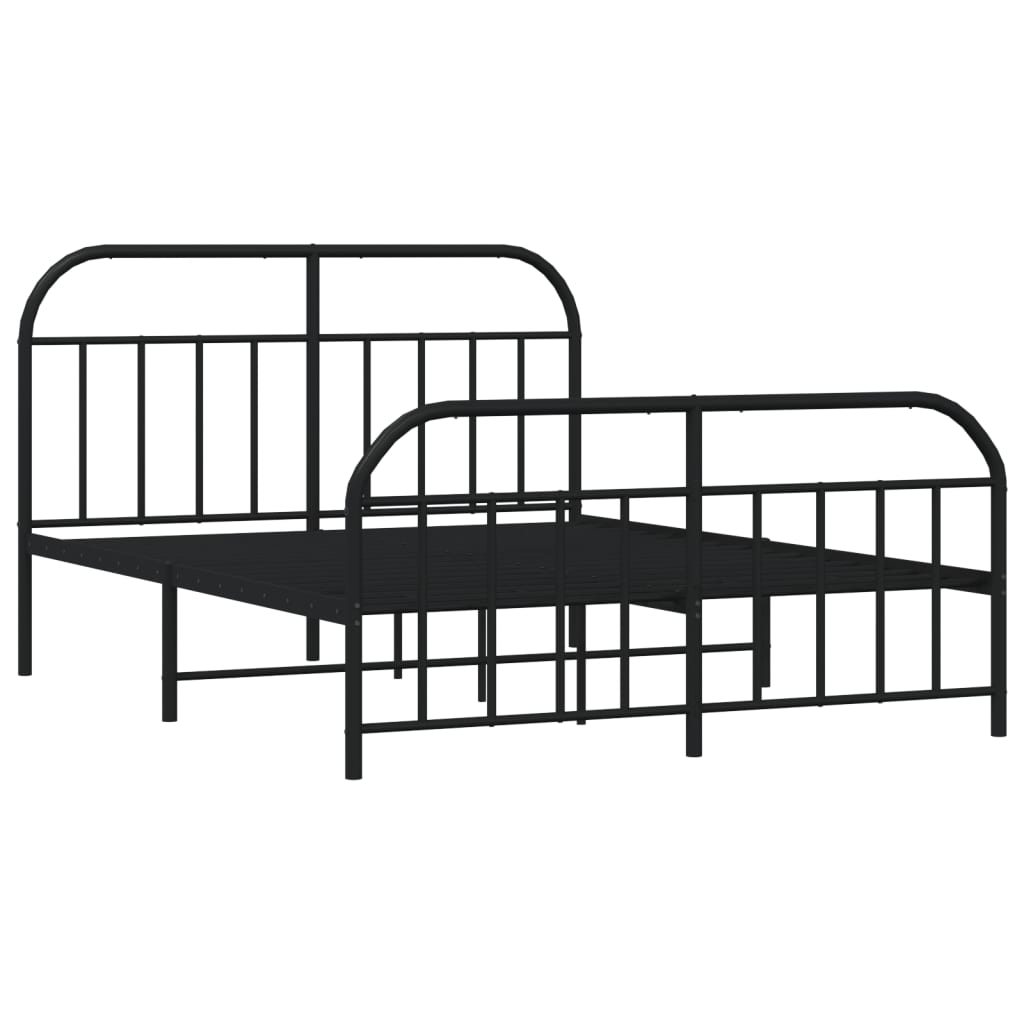 Giroletto Con Testiera E Pediera Metallo Nero 140x190 cm - Image 3