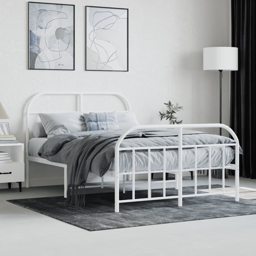 Giroletto Con Testiera E Pediera Metallo Bianco 120x190 cm - Image 4