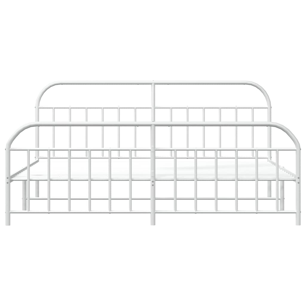 Giroletto Con Testiera E Pediera Metallo Bianco 193x203 cm - Image 6