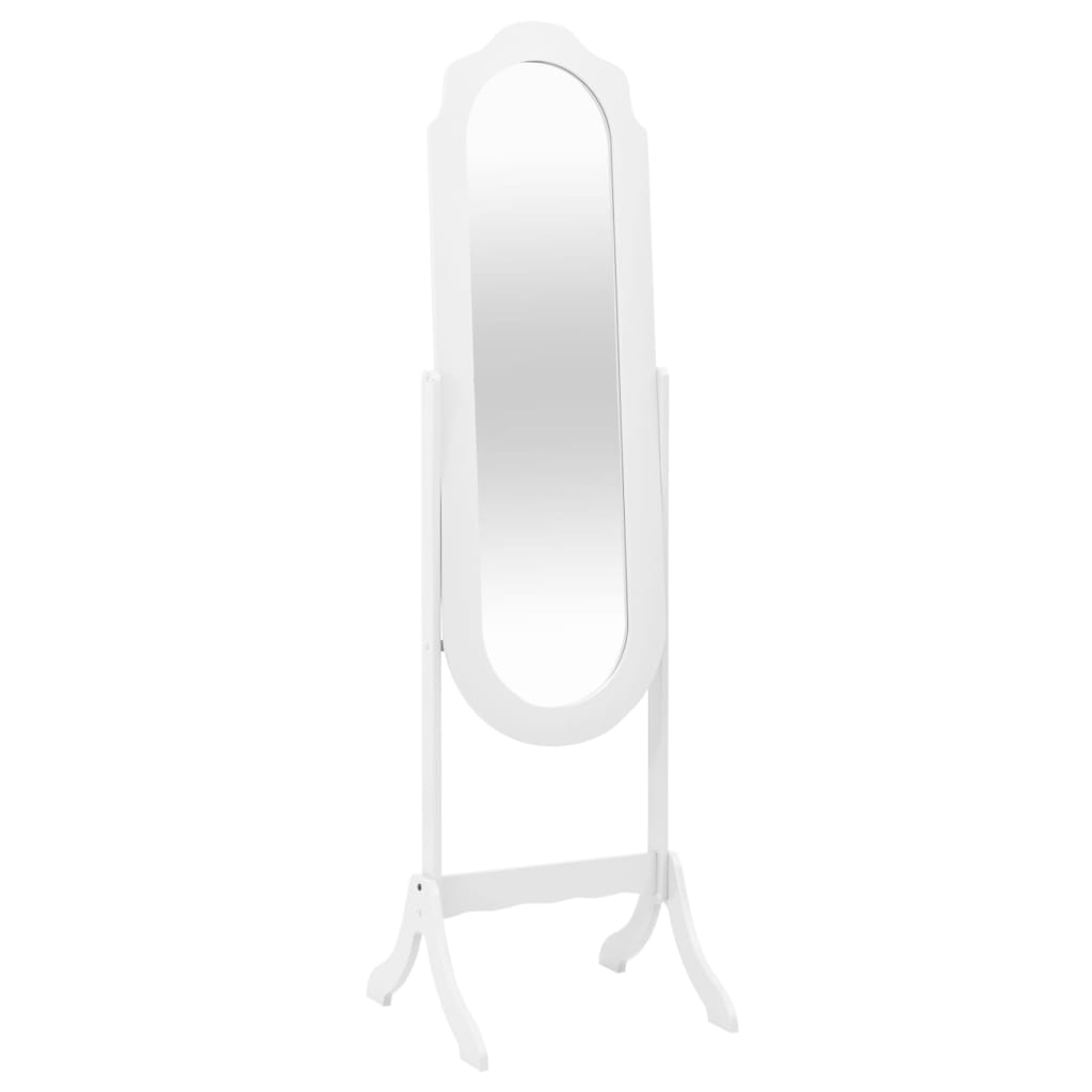 Specchio Autoportante Bianco 45,5x47,5x160 Cm Legno Multistrato