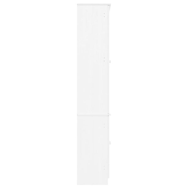 Vetrina Alta Bianca 77x35x186,5 Cm In Legno Massello Di Pino - Image 5