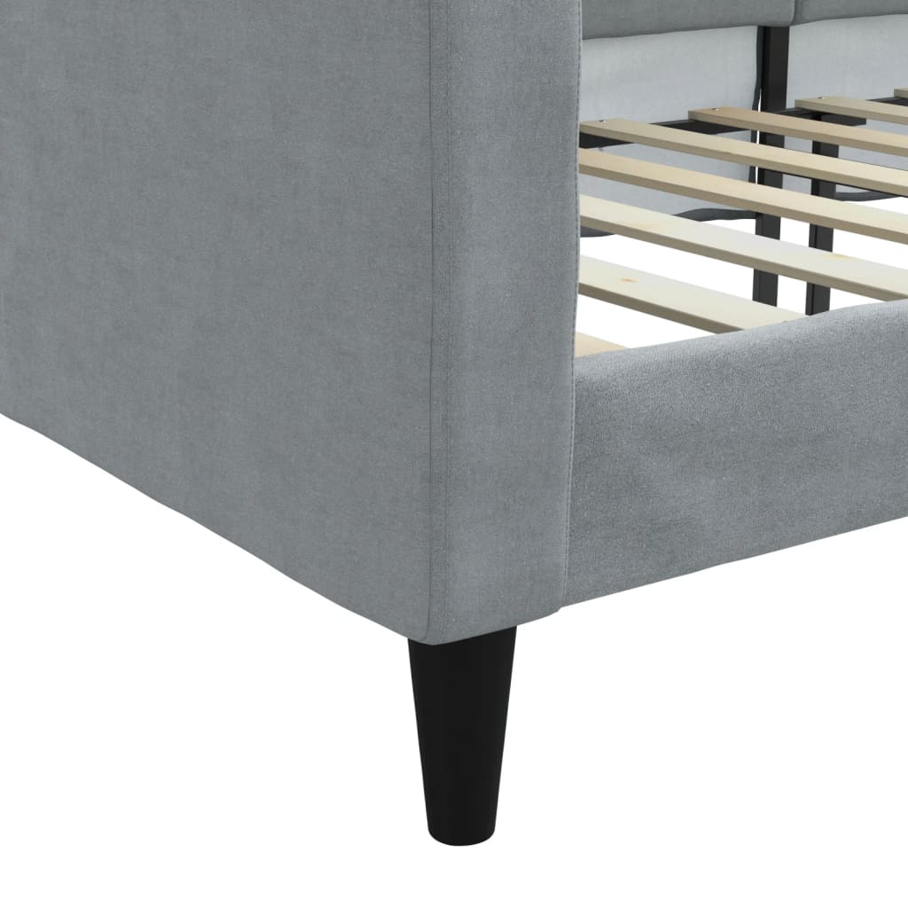 Letto Da Giorno Grigio Chiaro 90x200 Cm In Tessuto - Image 6