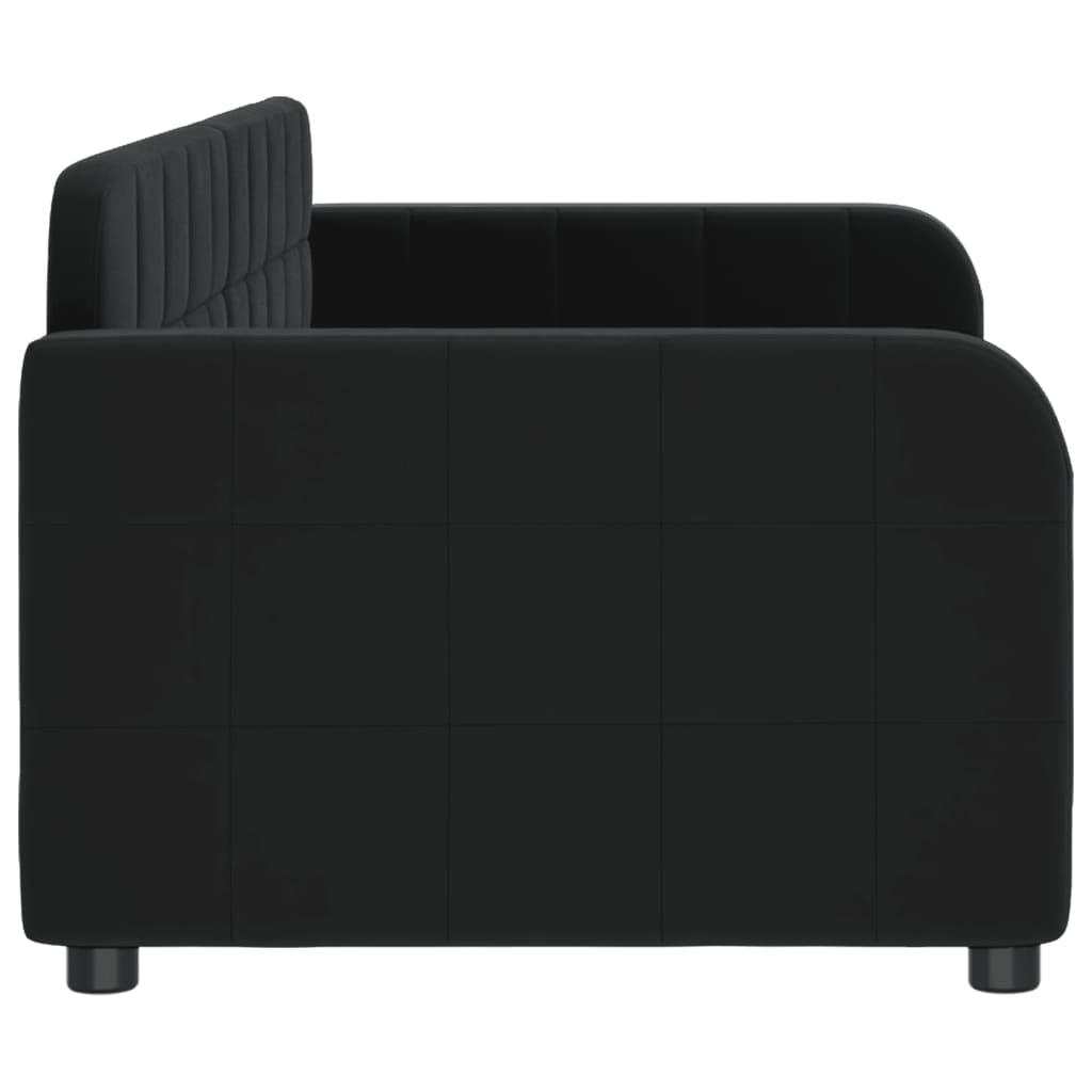 Letto Da Giorno Nero 80x200 Cm In Velluto - Image 4