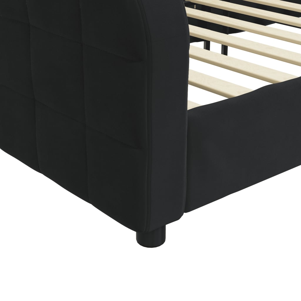 Letto Da Giorno Nero 80x200 Cm In Velluto - Image 6