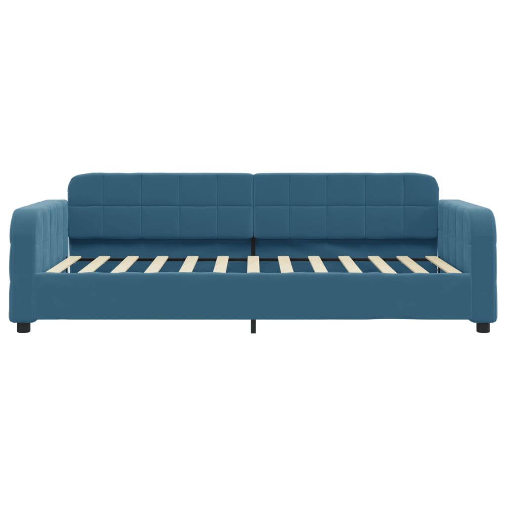 Letto Da Giorno Blu 100x200 Cm In Velluto - Image 3