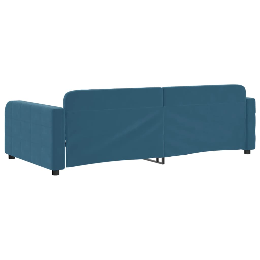 Letto Da Giorno Blu 100x200 Cm In Velluto - Image 5