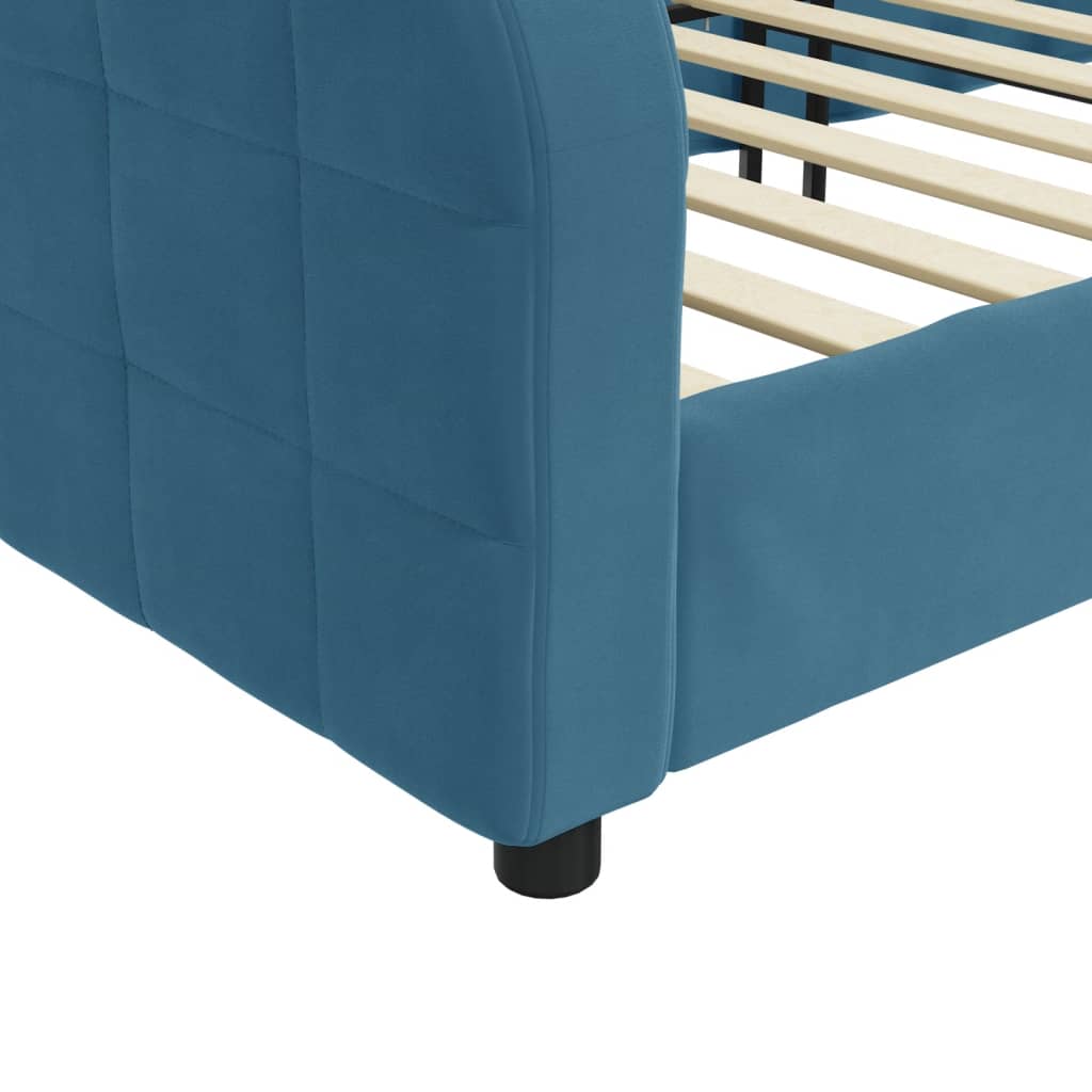 Letto Da Giorno Blu 100x200 Cm In Velluto - Image 6