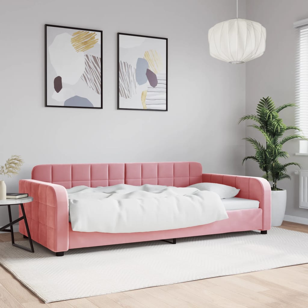 Letto Da Giorno Rosa 100x200 Cm In Velluto
