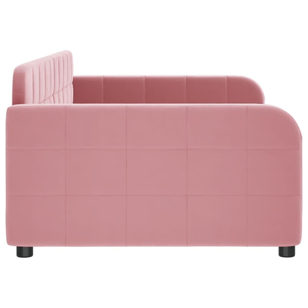 Letto Da Giorno Rosa 100x200 Cm In Velluto - Image 4