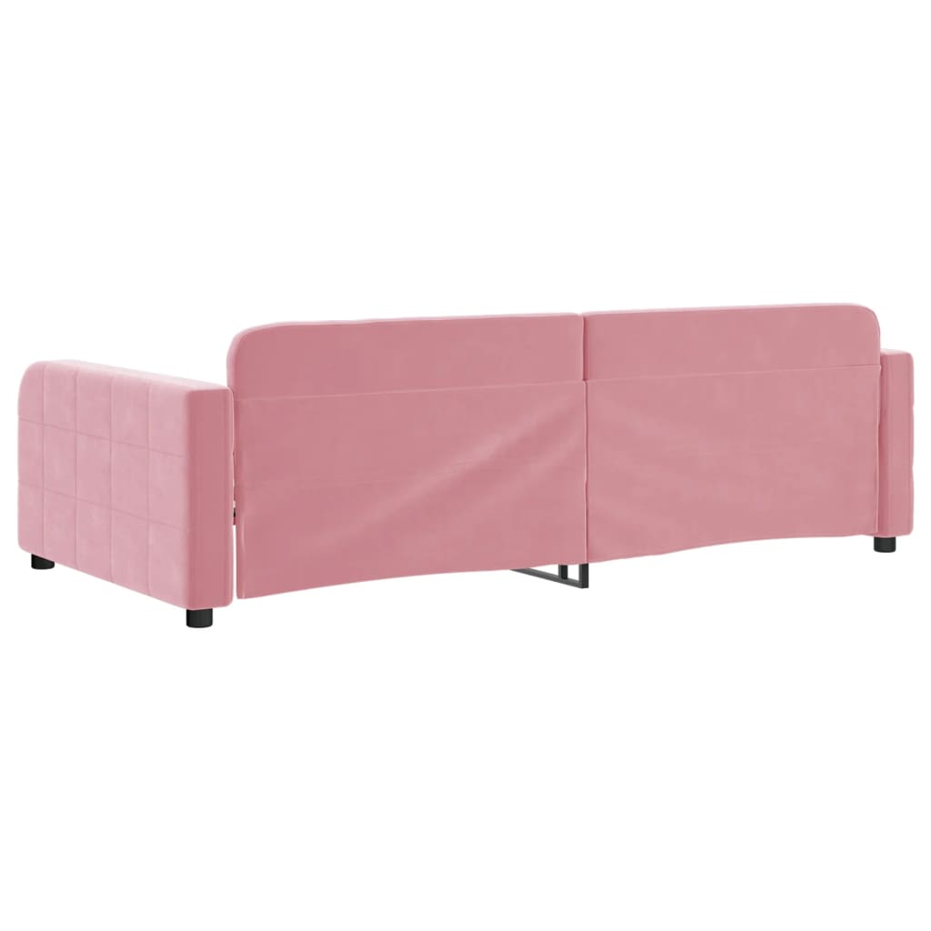 Letto Da Giorno Rosa 100x200 Cm In Velluto - Image 5