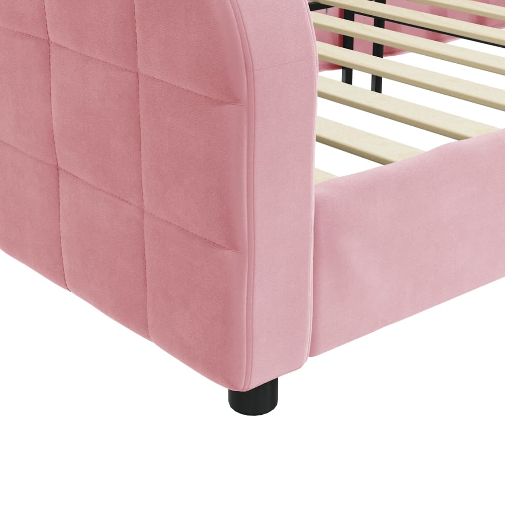 Letto Da Giorno Rosa 100x200 Cm In Velluto - Image 6