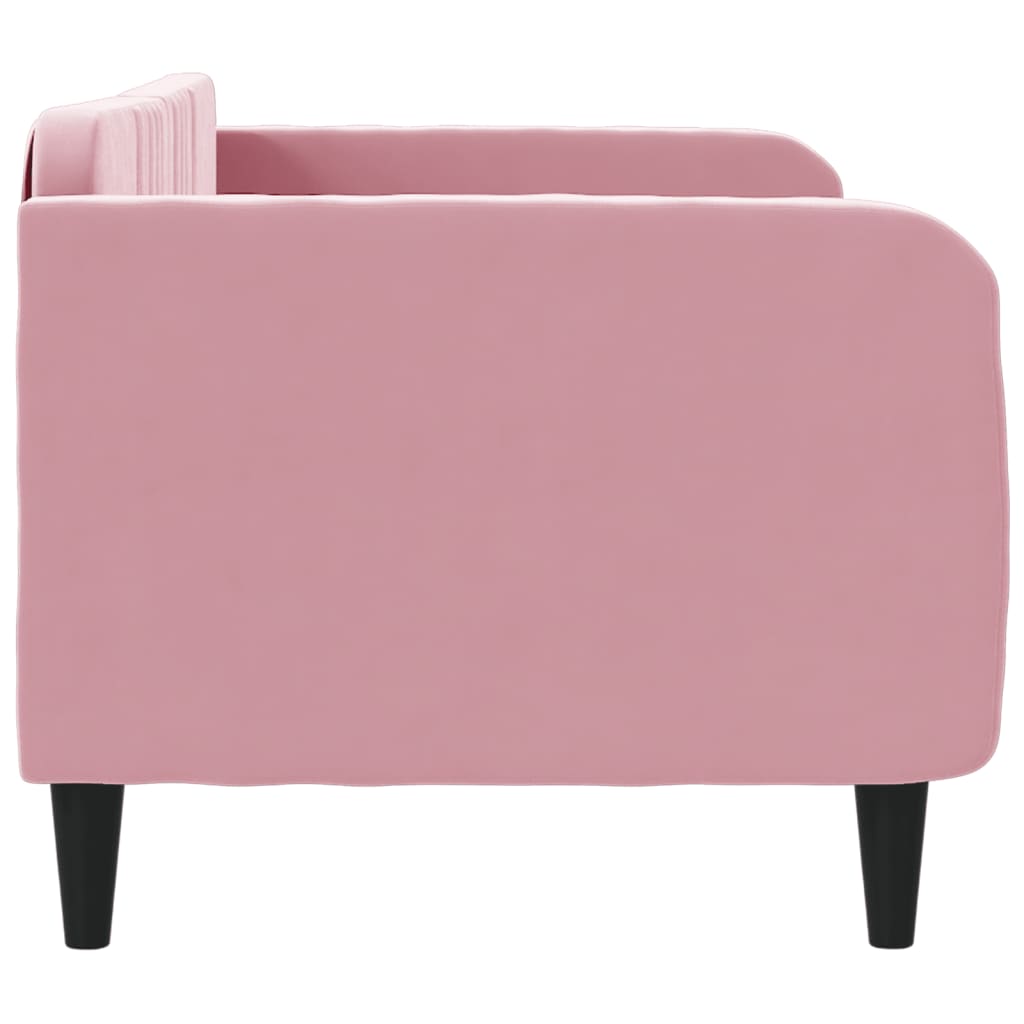 Letto Da Giorno Rosa 80x200 Cm In Velluto - Image 4