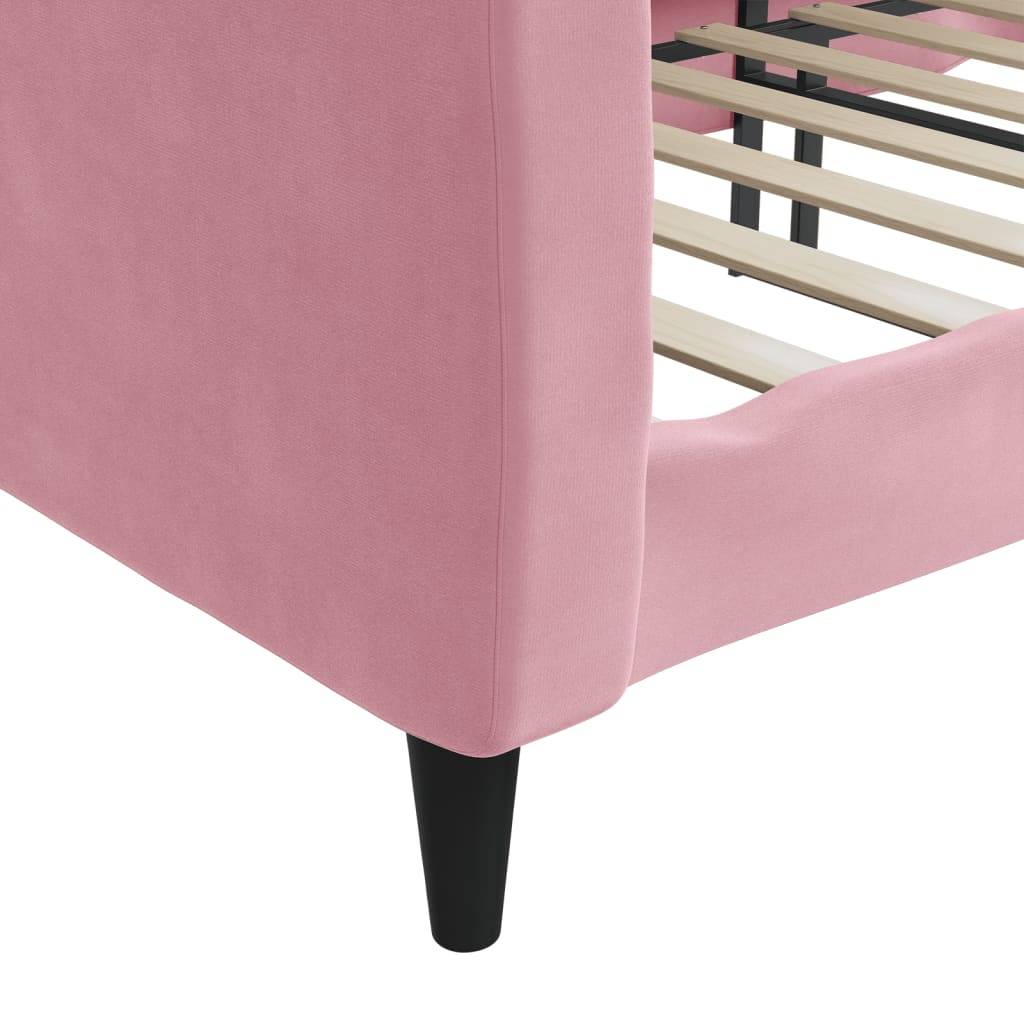 Letto Da Giorno Rosa 80x200 Cm In Velluto - Image 6