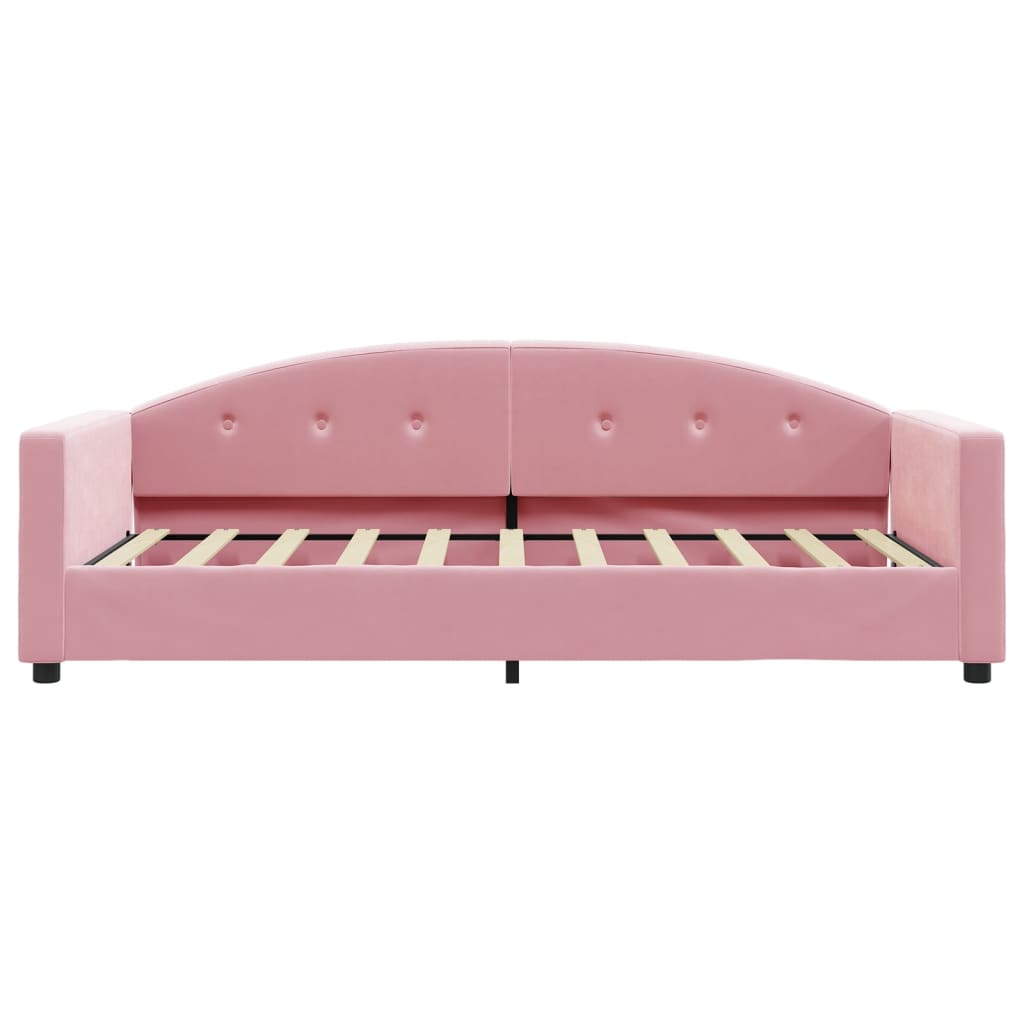 Letto Da Giorno Rosa 80x200 Cm In Velluto - Image 3