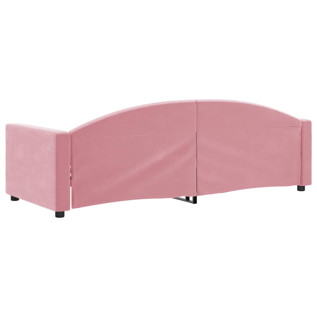 Letto Da Giorno Rosa 80x200 Cm In Velluto - Image 5